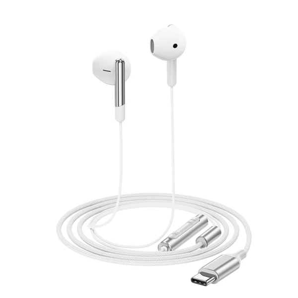 Acefast L3 Wired USB-C Headphones with Microphone - Whiteeng