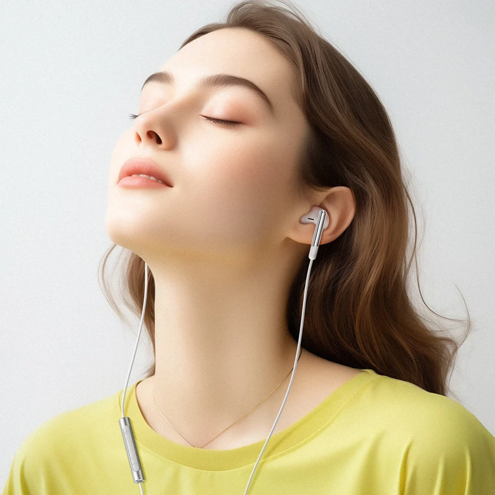 Acefast L3 Wired USB-C Headphones with Microphone - Whiteeng