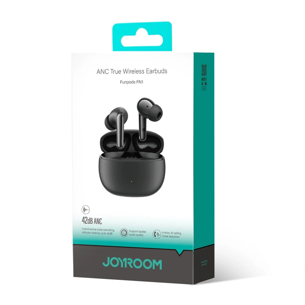 Joyroom Funpods JR-FN1 wireless in-ear TWS Bluetooth 5.4 ANC ENC headphones - blackeng