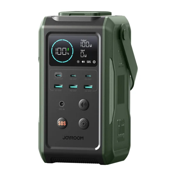 Powerbank Joyroom JR-PBF10 75000mAh 100W 3x USB-C 3x USB-A with foldable flashlight and handle - greeneng