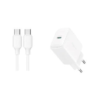 Joyroom JR-TCF20 USB-C PD 20W network charger - white + USB-C / USB-C cable 1meng