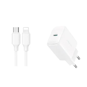 Joyroom JR-TCF20 USB-C PD 20W network charger - white + USB-C / Lightning cable 1meng