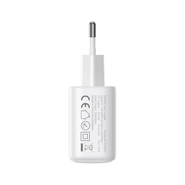 Joyroom JR-TCF20 USB-C PD 20W network charger - white + USB-C / Lightning cable 1meng