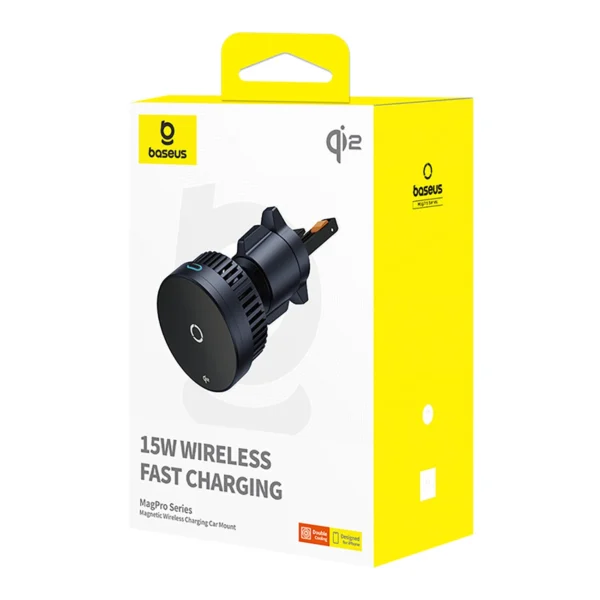 Baseus MagPro BS-CW04 Car Holder with Qi2.0 15W Inductive Charger for Air Vent - Blackeng