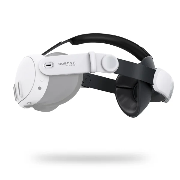 BoboVR M3 Mini strain relief strap for Meta Quest 3 VR goggles - white and blackeng