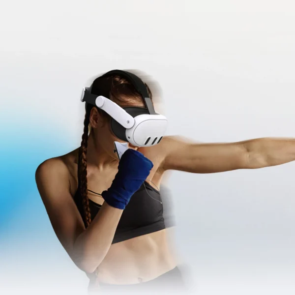 BoboVR M3 Mini strain relief strap for Meta Quest 3 VR goggles - white and blackeng