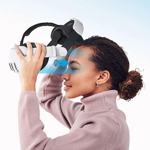 BoboVR M3 Mini strain relief strap for Meta Quest 3 VR goggles - white and blackeng