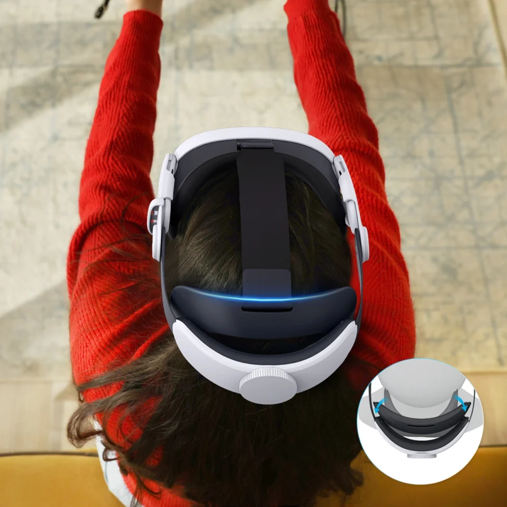 BoboVR M3 Mini strain relief strap for Meta Quest 3 VR goggles - white and blackeng