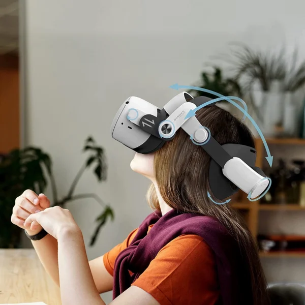 BoboVR M2+ 2 strain relief strap for Meta Quest 2 + 2x B2 battery + BD2 charging station - white and blackeng