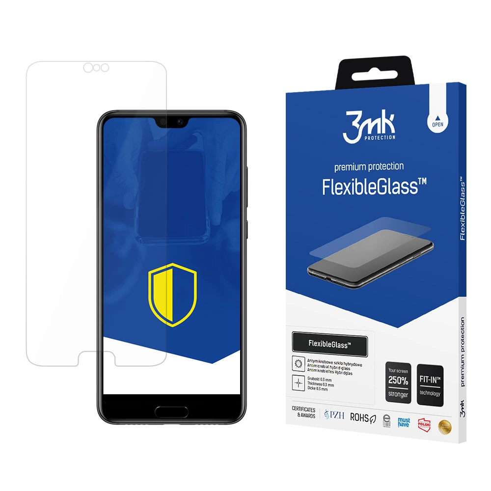 3mk FlexibleGlass™ hybrid glass on Huawei P20 Proeng