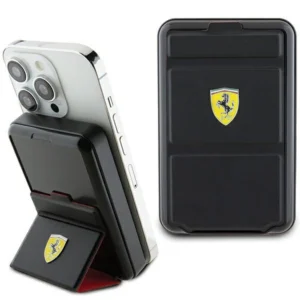 Powerbank Ferrari Metal Logo MagSafe induction 15W 10000 mAh with stand function - blackeng