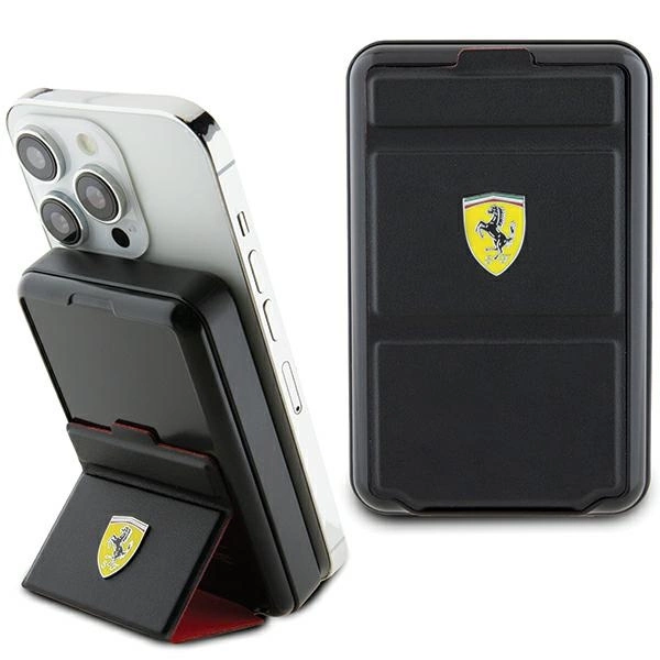 Powerbank Ferrari Metal Logo MagSafe induction 15W 10000 mAh with stand function - blackeng