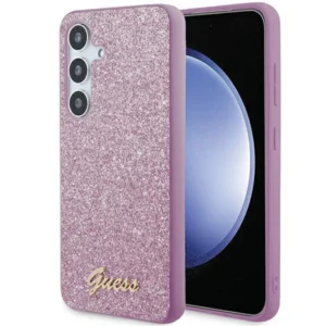 Guess Glitter Script case for Samsung Galaxy S24+ - purpleeng