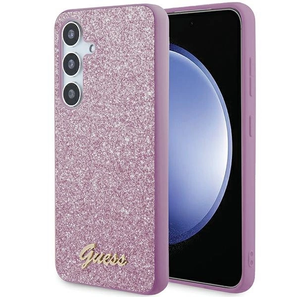 Guess Glitter Script case for Samsung Galaxy S24+ - purpleeng