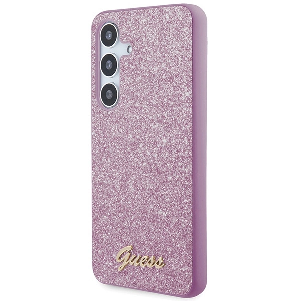 Guess Glitter Script case for Samsung Galaxy S24+ - purpleeng