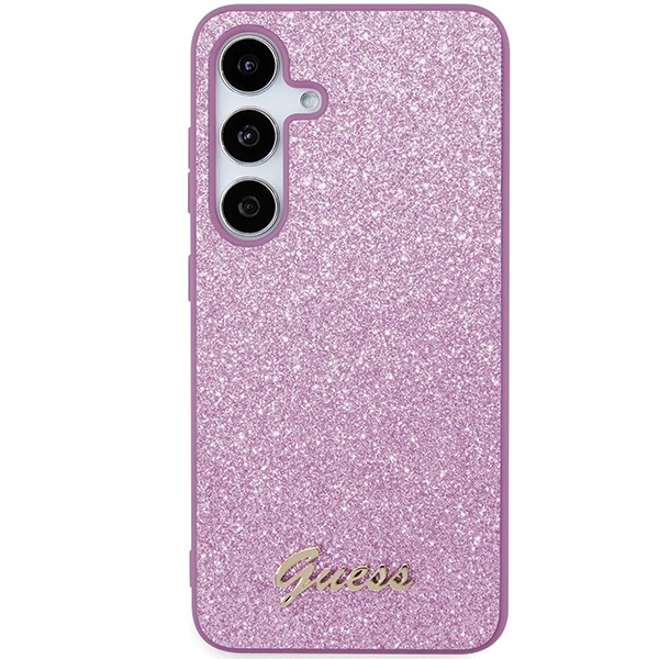 Guess Glitter Script case for Samsung Galaxy S24+ - purpleeng