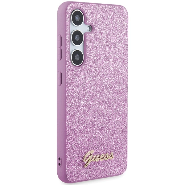 Guess Glitter Script case for Samsung Galaxy S24+ - purpleeng