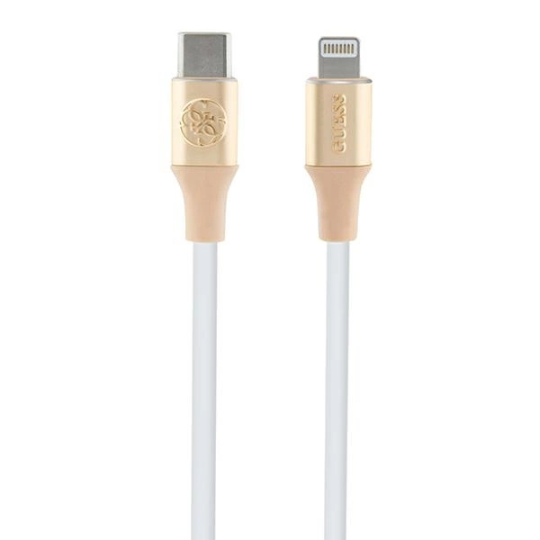 Guess Ebossed Logo USB-C / Lightning cable 1.5m fast charging - goldeng
