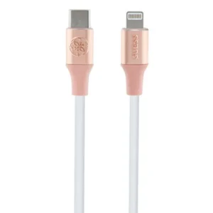 Guess Ebossed Logo USB-C / Lightning Cable 1.5m Fast Charging - Pinkeng