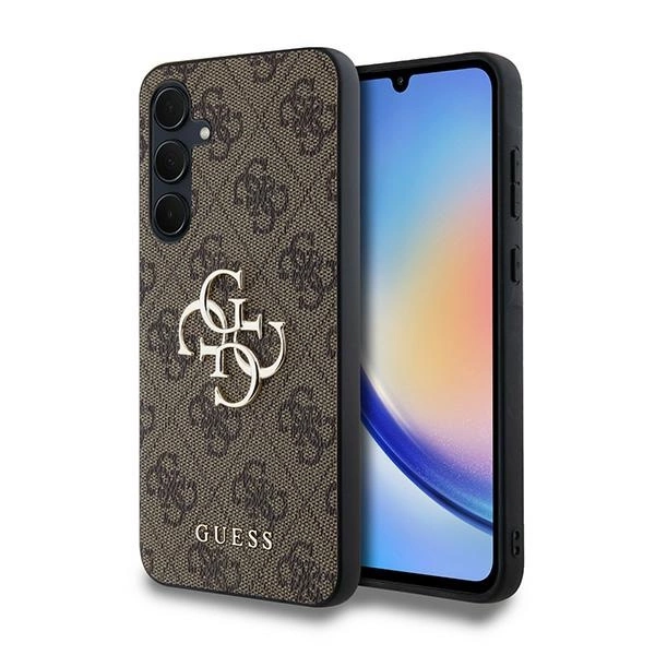 Guess 4G Big Metal Logo case for Samsung Galaxy A35 - browneng