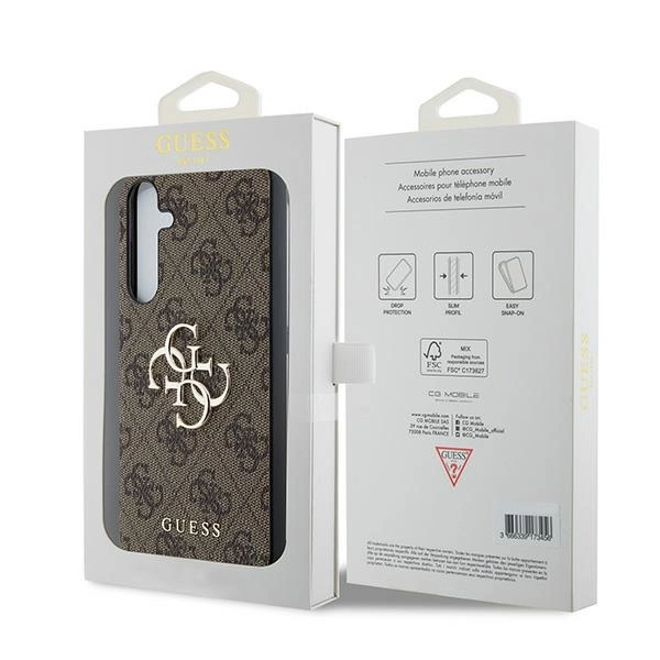 Guess 4G Big Metal Logo case for Samsung Galaxy A35 - browneng