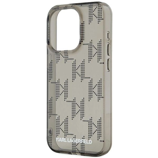 Karl Lagerfeld IML Mono KL Pattern & Cord case for iPhone 15 Pro - blackeng