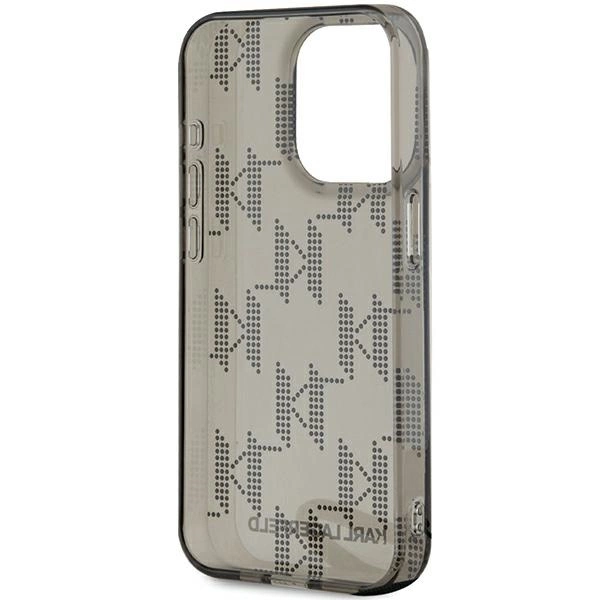 Karl Lagerfeld IML Mono KL Pattern & Cord case for iPhone 15 Pro - blackeng