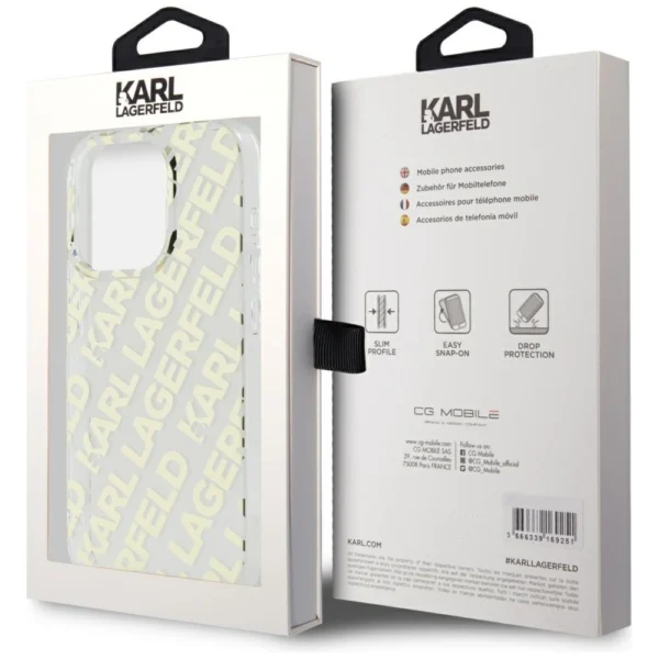Karl Lagerfeld IML Fullover Logo case for iPhone 15 Pro - goldeng