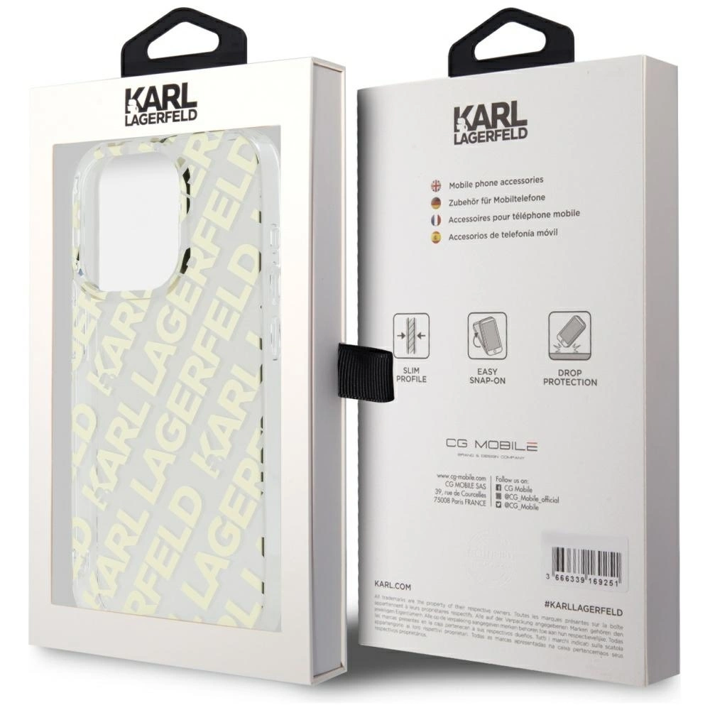 Karl Lagerfeld IML Fullover Logo case for iPhone 15 Pro - goldeng