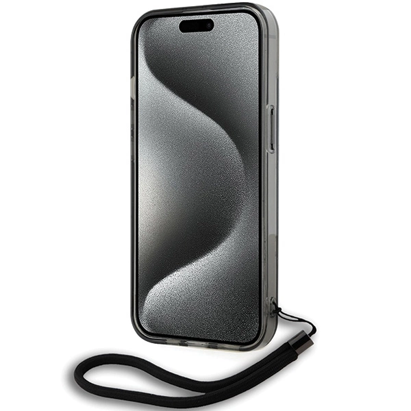 Karl Lagerfeld IML Mono KL Pattern & Cord case for iPhone 15 / 14 / 13 - blackeng