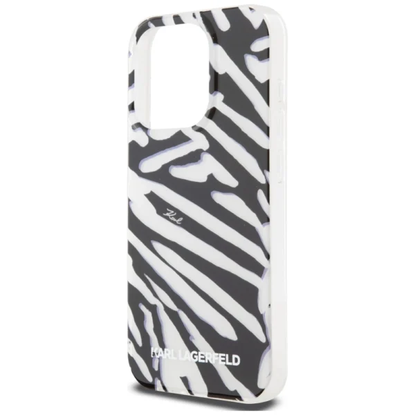 Karl Lagerfeld IML Zebra Pattern & Cord case for iPhone 15 Pro Max - blackeng