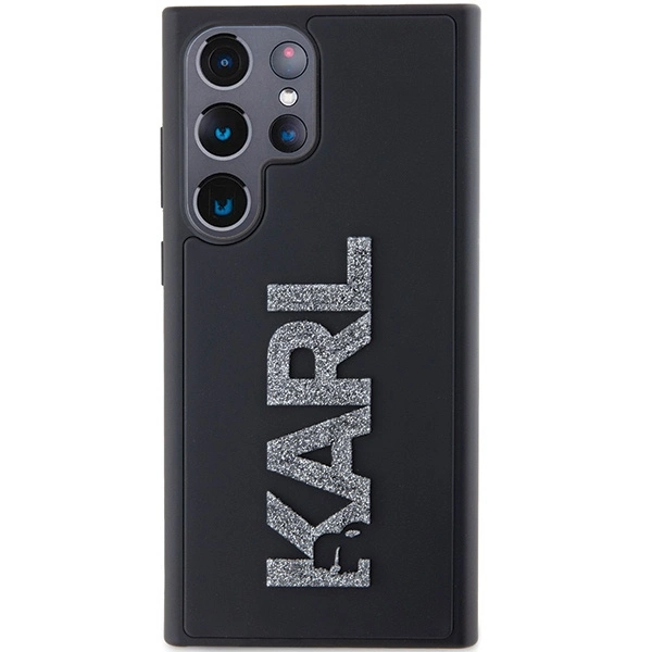 Karl Lagerfeld 3D Rubber Glitter Logo case for Samsung Galaxy S24 Ultra - blackeng