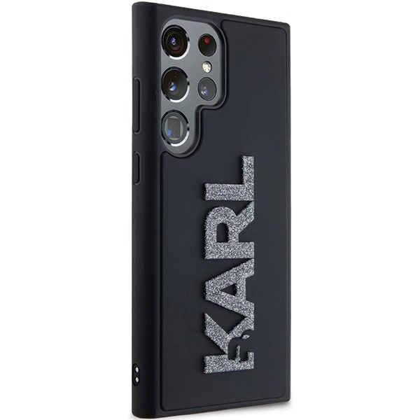 Karl Lagerfeld 3D Rubber Glitter Logo case for Samsung Galaxy S24 Ultra - blackeng