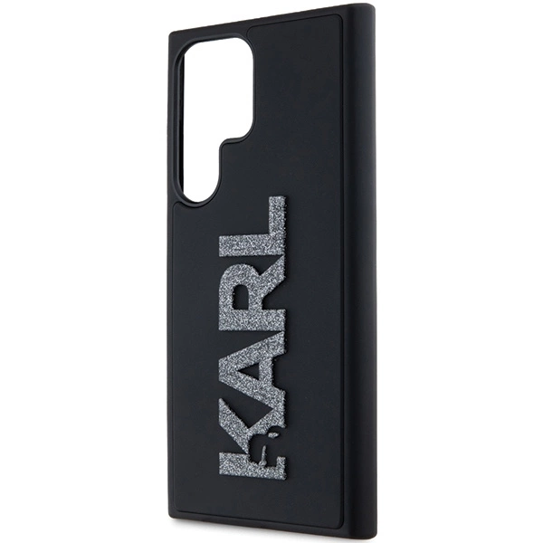Karl Lagerfeld 3D Rubber Glitter Logo case for Samsung Galaxy S24 Ultra - blackeng