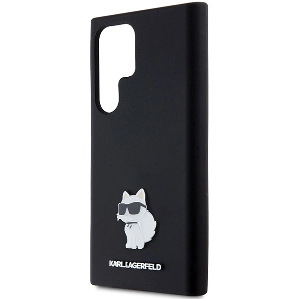 Karl Lagerfeld Silicone Choupette Metal Pin case for Samsung Galaxy S24 Ultra - blackeng