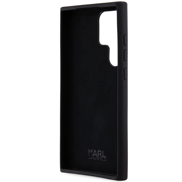 Karl Lagerfeld Silicone Choupette Metal Pin case for Samsung Galaxy S24 Ultra - blackeng
