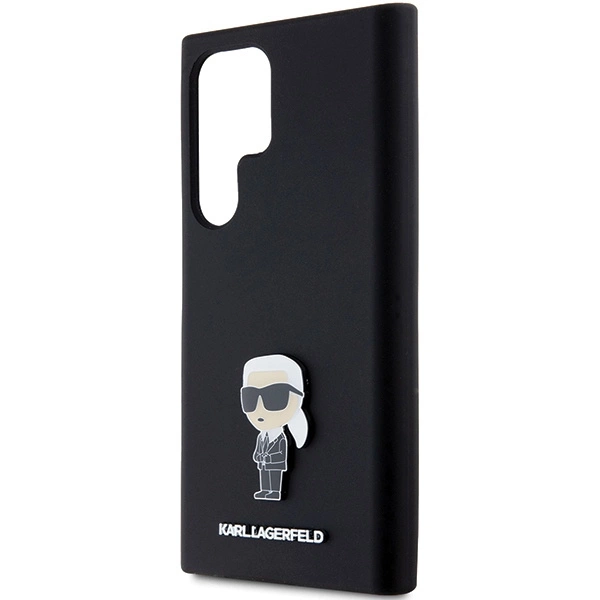 Karl Lagerfeld Silicone Ikonik Metal Pin case for Samsung Galaxy S24 Ultra - blackeng