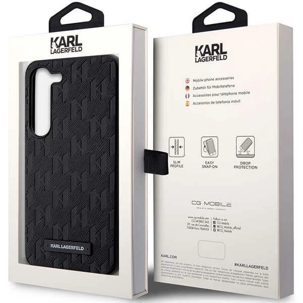 Karl Lagerfeld Saffiano Mono Metal Logo case for Samsung Galaxy S24+ - blackeng