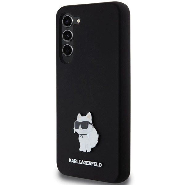 Karl Lagerfeld Silicone Choupette Metal Pin case for Samsung Galaxy S24+ - blackeng