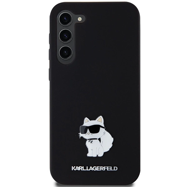 Karl Lagerfeld Silicone Choupette Metal Pin case for Samsung Galaxy S24+ - blackeng