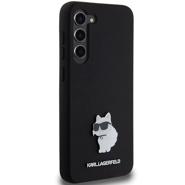 Karl Lagerfeld Silicone Choupette Metal Pin case for Samsung Galaxy S24+ - blackeng