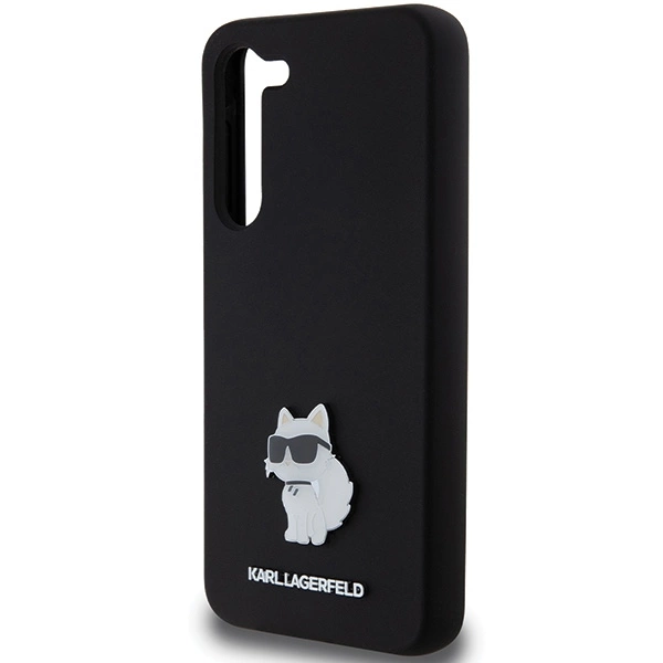 Karl Lagerfeld Silicone Choupette Metal Pin case for Samsung Galaxy S24+ - blackeng