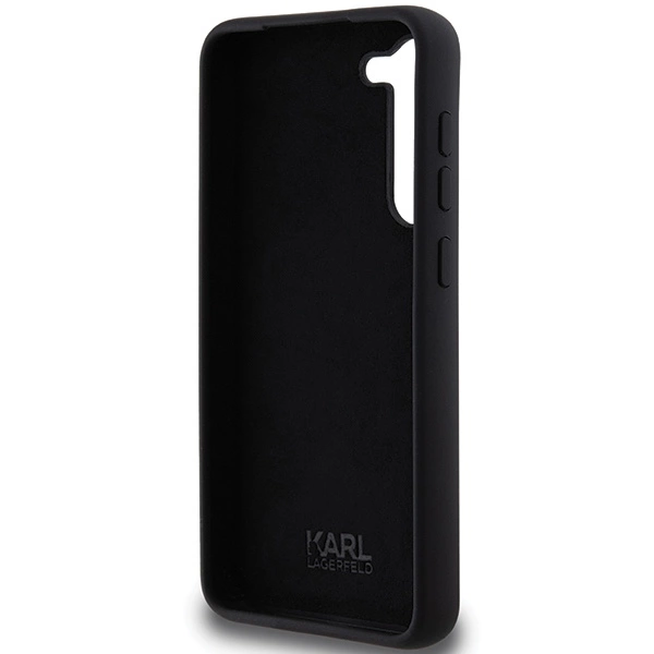 Karl Lagerfeld Silicone Choupette Metal Pin case for Samsung Galaxy S24+ - blackeng