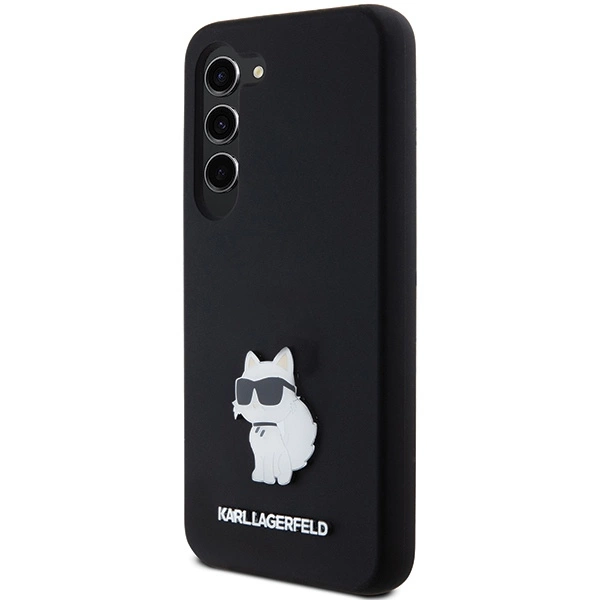 Karl Lagerfeld Silicone Choupette Metal Pin case for Samsung Galaxy S24 - blackeng