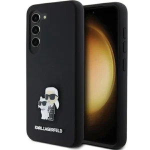Karl Lagerfeld Silicone Karl&Choupette Metal Pin case for Samsung Galaxy S24 - blackeng