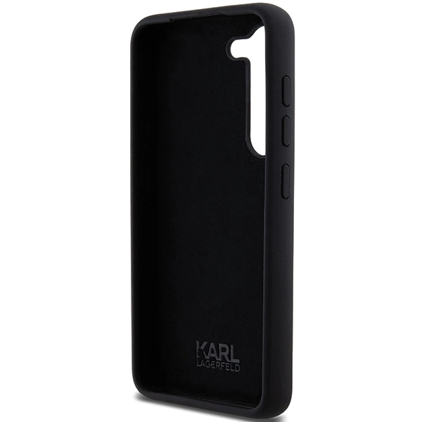 Karl Lagerfeld Silicone Karl&Choupette Metal Pin case for Samsung Galaxy S24 - blackeng