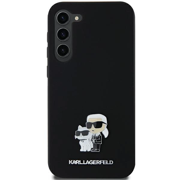 Karl Lagerfeld Silicone Karl&Choupette Metal Pin case for Samsung Galaxy A35 - blackeng