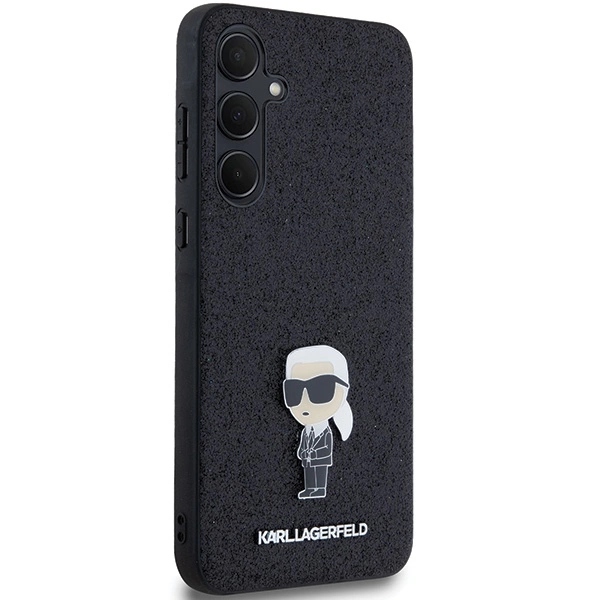 Karl Lagerfeld Fixed Glitter Ikonik Logo Metal Pin case for Samsung Galaxy A55 - blackeng