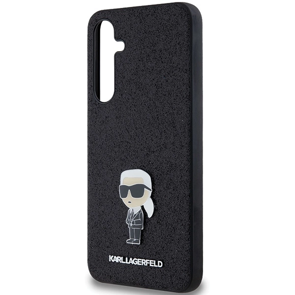 Karl Lagerfeld Fixed Glitter Ikonik Logo Metal Pin case for Samsung Galaxy A55 - blackeng