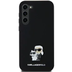 Karl Lagerfeld Silicone Karl&Choupette Metal Pin case for Samsung Galaxy A55 - blackeng